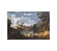 YYUEQIL Nicolas Poussin Prints Landscape with Orpheus And Eurydice Wall Art Picture Print Wall Art Painting Canvas Artworks Gift Idea Room Aesthetic Unframe 12x18inch(30x45cm)