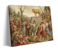 YYUEQIL Nicolas Poussin Prints The Adoration of The Golden Calf Wall Art Art Print Wall Photo Paint Hanging Picture Family Bedroom Decor Gift Frame 16x24inch(40x60cm)