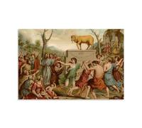 YYUEQIL Nicolas Poussin Prints The Adoration of The Golden Calf Wall Art Canvas Art And Wall Art Picture Print Modern Family Bedroom Decors Unframe 16x24inch(40x60cm)