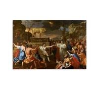 YYUEQIL Nicolas Poussin Prints The Adoration of The Golden Calf Wall Art Canvas Painting Wall Art Decorative Picture Prints Modern Decor Unframe 16x24inch(40x60cm)