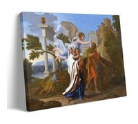 YYUEQIL Nicolas Poussin Prints The Flight Into Egypt Wall Art Painting On Canvas Wall Art Scroll Picture Print Living Room Walls Decor Homes Frame 12x18inch(30x45cm)