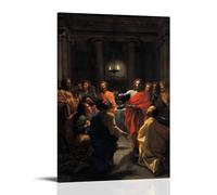 YYUEQIL Nicolas Poussin Prints The Institution of The Eucharist Wall Art Canvas Wall Art Decorative Bedroom Modern Home Print Picture Artworkss Frame 12x18inch(30x45cm)