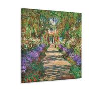 YYUEQIL Pathway in Monet's Garden at Giverny by Claude Monet Painting Poster Famous Canvas Painting Wall Art Decorative Picture Prints Modern Decor Frame 12x12inch(30x30cm)