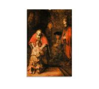 YYUEQIL Rembrandt Harmenszoon Van Rijn Prints The Return of The Prodigal Son Wall Art Decorative Painting Canvas Wall Art Living Rooms Bedroom Painting Unframe 16x24inch(40x60cm)