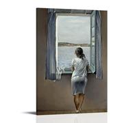 YYUEQIL Salvador Dali Young Woman At The Window Painting Poster Painting On Canvas Wall Art Scroll Picture Print Living Room Walls Decor Homes Frame 08x12inch(20x30cm)