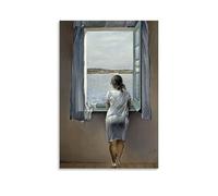YYUEQIL Salvador Dali Young Woman At The Window Painting Poster Wall Art Aesthetic Canvas Painting Picture Living Room Decor Home Unframe 08x12inch(20x30cm)