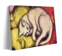 YYUEQIL The White Cat By Franz Marc Expressionism Poster Art Canvas Painting Decor Wall Print Photo Home Modern Decoratives Frame 08x12inch(20x30cm)