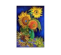 YYUEQIL Vincent Van Gogh Famous Painting Poster Vase with Five Sunflowers Cool Artworks Painting Wall Art Canvas Prints Hanging Picture Home Decors Gift Idea Unframe 16x24inch(40x60cm)