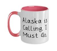 YYUNAW Alaska is Calling. I Must Go. 11oz Two Tone Mug, Alaska Gift, Beautiful Mug for