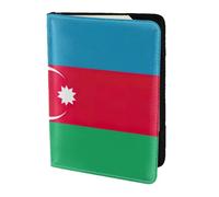 yyunbmr Genuine Leather Passport Case Passport Cover with Card Slots Travel Accessories Flag of Azerbaijan Print
