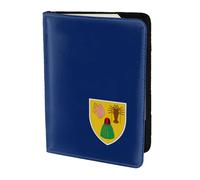 yyunbmr Genuine Leather Passport Case Passport Cover with Card Slots Travel Accessories Flag of The Turks and Caicos Islands Print