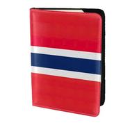 yyunbmr Genuine Leather Passport Case Passport Cover with Card Slots Travel Accessories Norwegian Flag Print