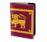 yyunbmr Genuine Leather Passport Case Passport Cover with Card Slots Travel Accessories Sri Lanka Flag Print
