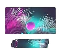 yyunbmr Large Extended Gaming Mouse Pad 75 * 40cm Keyboard Mat Non-Slip Rubber Base Washable Mousepad Music sound wave Print