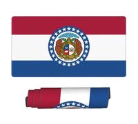 yyunbmr Large Extended Gaming Mouse Pad 75 * 40cm Keyboard Mat Non-Slip Rubber Base Washable Mousepad Missouri State Flag Print