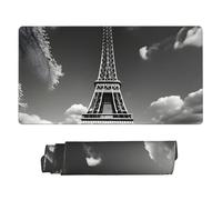 yyunbmr Large Extended Gaming Mouse Pad 75 * 40cm Keyboard Mat Non-Slip Rubber Base Washable Mousepad Paris Eiffel Tower and Cloud Print