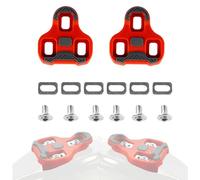 YYunying Bicycle Cleats Compatible with Look Keo Bike Pedal, 3-Hole Grip TPU Classic Memory Positioner Cleats Bicycle Cleat Shoe Plate Set for Road Biking, Competition Cycling Racing,Red(9 Float)