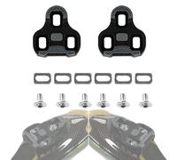 YYunying Bicycle Cleats Compatible with Look Keo Bike Pedal, 3-Hole Grip TPU Classic Memory Positioner Cleats Bicycle Cleat Shoe Plate Set for Road Biking, Competition Cycling Racing,Black(0 Float)