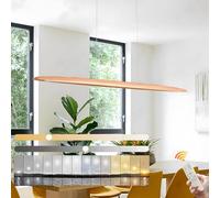YYUTLUO LED Wood Pendant Light Dining Table Pendant Light, Dimmable with Remote Control Pendant Lamp, Height Adjustable, Modern Linear Design Living Room Lamp Hanging for Office Dining Room (100cm)