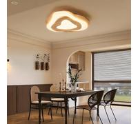 YYUTLUO Wooden LED Ceiling Light, Clouds Ø45cm 35W=2800lm, Dimmable Children Bedroom Ceiling Light 3000K-6000K, Living Room Light Acrylic Shade Heart Shape, Modern Round Child Ceiling Light