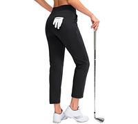 YYV Women's Golf Pants Stretch Work Ankle Pants High Waist Dress Pants with Pockets for Yoga Business Travel Casual, Black, XXL