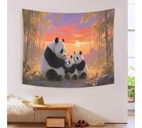 YYVKPMLXC 3D Panda Print Wall Blanket Home Decoration Bedding Poster Wall Art Tapestry,Bamboo Forest Sunset Art Tapestry Polyester for Bedroom, Living Room 100cmx150cm