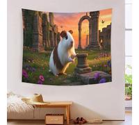 YYVKPMLXC 3D Peruvian Guinea Pig Print Wall Blanket Tapestry|Dusk Landscape Wall Hanging Tapestries Dorm Decor Soft Polyester for Living Room Bedroom 130cmx150cm