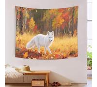 YYVKPMLXC 3D Print Arctic Fox Wall Blanket Tapestry|Serene Autumn Forest Tapestry Wall Hanging Soft Polyester for Bedroom Living Room Home Decor 70cmx100cm