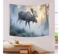 YYVKPMLXC 3D Print Deer Wall Blanket Tapestry,Misty Forest Wall Hanging Tapestries Soft Polyester for Bedroom, Living Room 70cmx100cm