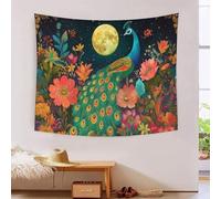 YYVKPMLXC 3D Print Peacock Tapestry Wall Hanging|Wall Blanket Flowers Aesthetic Tapestry Dorm Decor Polyester for Living Room Bedroom 70cmx100cm
