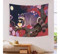 YYVKPMLXC 3D Print Raccoon Wall Blanket Tapestry,Fantasy Scenery Tapestry Wall Hanging Soft Polyester for Bedroom Living Room Home Decor 180cmx230cm
