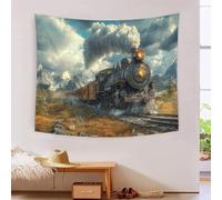 YYVKPMLXC 3D Steam Train Print Wall Hanging Tapestries|Mountains Wall Blanket Tapestry Soft Polyester for Bedroom| Living Room 100cmx150cm