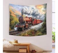 YYVKPMLXC 3D Steam Train Print Wall Hanging Tapestries|Natural Scenery Wall Blanket Tapestry Soft Polyester for Bedroom| Living Room 150cmx200cm
