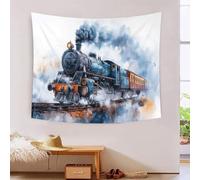 YYVKPMLXC 3D Steam Train Print Wall Hanging Tapestries| Wall Blanket Tapestry Soft Polyester for Bedroom| Living Room 130cmx150cm