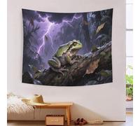 YYVKPMLXC 3D Tree Frog Art Tapestry,Thunderstorm Rainforest Tapestry Wall Hanging,Poster Blanket Polyester for Bedroom Living Room Home Decor 130cmx150cm