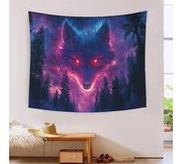 YYVKPMLXC 3D Wolf Print Wall Blanket Home Decoration Bedding Poster Wall Art Tapestry|Night Sky Art Tapestry Polyester for Bedroom| Living Room 130cmx150cm