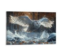 YYVKPMLXC Art Giclee Canvas Owl On Canvas Pictures Wildlife Print Artwork Painting Pictures Decor by Paintings Ready To Hang for Home Decor 08x12inch(20x30cm)