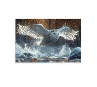 YYVKPMLXC Art Giclee Owl Canvas Artwork Wildlife Pictures on Canvas Wall Art Print Artwork Modern Stretched Decor by Paintings Ready To Hang for Living Room Decor 08x12inch(20x30cm)