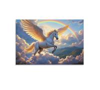 YYVKPMLXC Art Giclee Pegasus Canvas Wall Art Sky Landscape Print Artwork Decor by Paintings Ready To Hang for Home Office Decorations 08x12inch(20x30cm)