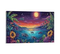 YYVKPMLXC Art Giclee Sea Turtle Canvas On Dreamy Elements Pictures Giclee Artwork Painting Pictures Decor by Paintings Ready To Hang for Home Decor 20x30inch(50x75cm)