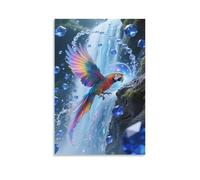 YYVKPMLXC Art - Parrot Canvas Print Wall Art Modern Abstract Bird Painting Pictures Ready To Hang for Home Decor 12x18inch(30x45cm)