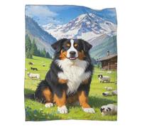 YYVKPMLXC Bernese Mountain Dog Blanket 3D Pattern Natural Scenery Flannel Throws Blankets Soft Warm for Adults Travel 50x60inch(127x152cm)