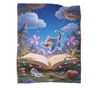 YYVKPMLXC Blanket British Shorthair Cat 3D Pattern Dreamy Castle Flannel Throw Blanket Lightweight Cosy for Sofa, Couch, Bed 80x90inch(200x230cm)