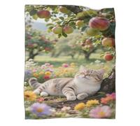 YYVKPMLXC Blanket British Shorthair Cat 3D Pattern Flannel Natural Elements Plush Blankets Lightweight Cosy for Adults Travel 40x50inch(100x130cm)