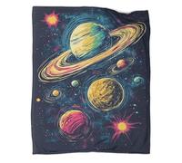 YYVKPMLXC Blanket Cosmic Galaxy 3D Pattern Planet Flannel Throw Blanket Soft Warm for Sofa, Couch, Bed 50x60inch(127x152cm)