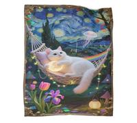 YYVKPMLXC British Shorthair Cat Blanket 3D Printed Pastoral Scenery Flannel Plush Blankets Soft Warm for Kids Boys Adults Teens 50x60inch(127x152cm)
