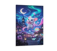 YYVKPMLXC Prints Wall Art Flying Squirrel for Canvas Painting Fantasy Town Pictures by Ready To Hang for Home Decoration Gift 08x12inch(20x30cm)