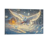 YYVKPMLXC Prints Wall Art Owl for Wall Canvas Prints Art Snowhouse Canvas Prints Wall Art Painting Pictures Ready To Hang for Home Decor 08x12inch(20x30cm)