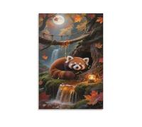 YYVKPMLXC Red Panda Picture Print Canvas Raccoon Giclee Artwork Modern Wall Decor Ready To Hang for Living Room Decoration 16x24inch(40x60cm)
