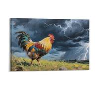 YYVKPMLXC Rooster Wall Art Rustic Farm Canvas Prints Art Decor by Paintings Ready To Hang for Living Room Decorations 16x24inch(40x60cm)